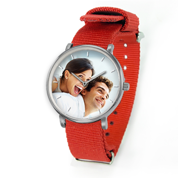 Montre photo personnalisée rouge