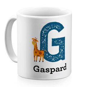 Mug alphabet animal personnalisé prénom