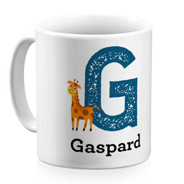 mug alphabet animal personnalisé prénom