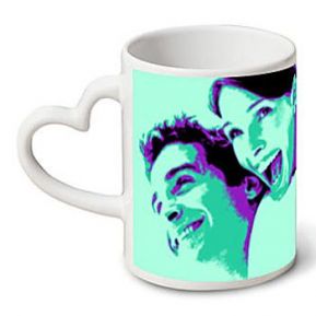 Mug coeur pop art personnalisé