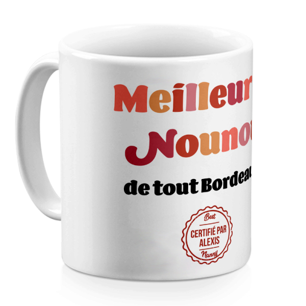 Mug super nounou personnalisé