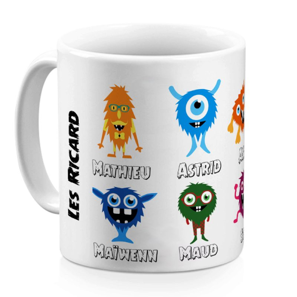 Mug family monster 6 personnes