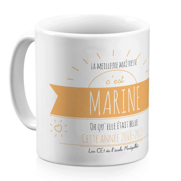 Mug ensoleillé orange personnalisé