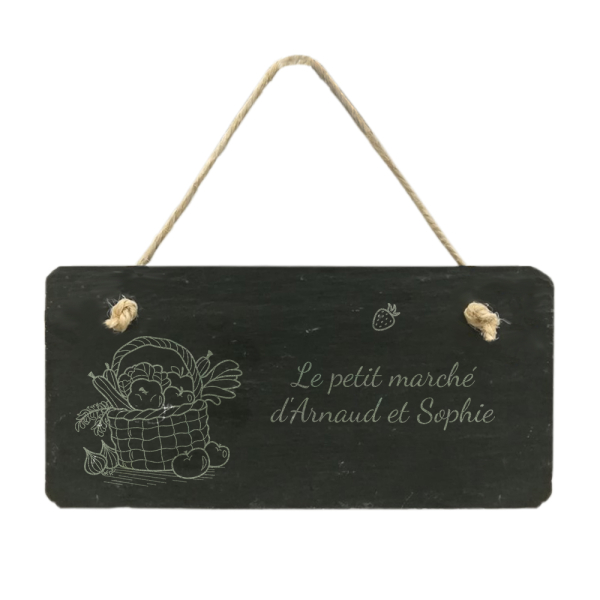 plaque de porte en ardoise Panier de légumes