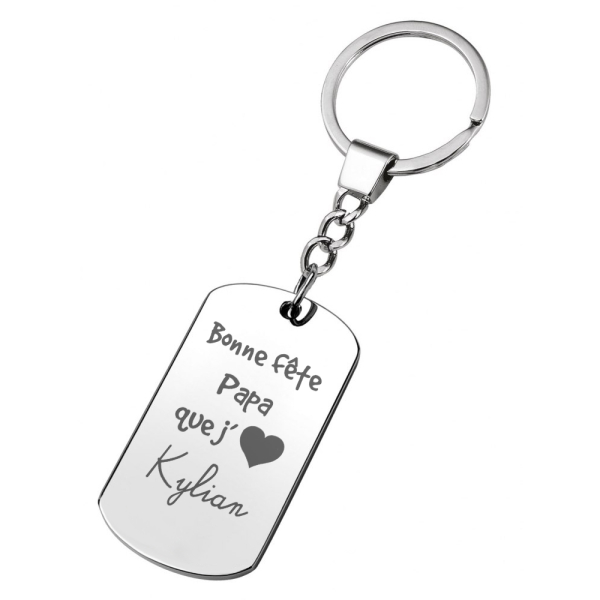 Cadeau papi personnalisé fête des grands pères, des papy : porte clé avec  les petits enfants en inox miroir, bonne fête papi - Porte clés en inox -  creationsdere