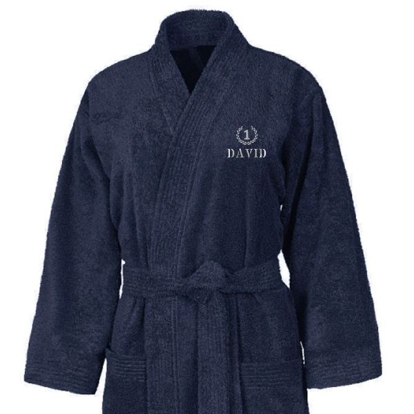 Peignoir kimono brodé prénom pour homme