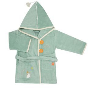 Peignoir enfant brodé Pingouin Vert