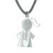 Collier chérubin fille sur cordon vert
