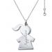 Pendentif chérubin fille sur chaine en argent