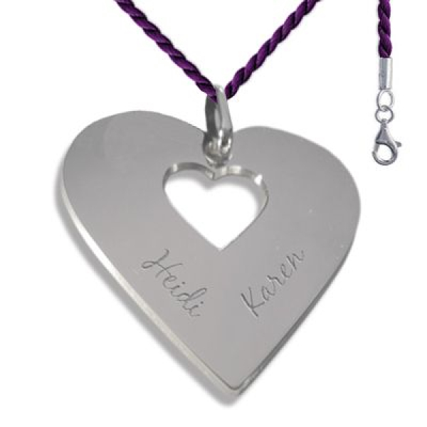 Pendentif forme coeur gravé