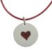 Pendentif coeur de nacre rouge