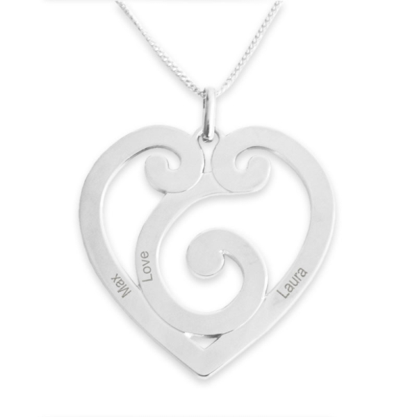 Pendentif coeur léger argent massif