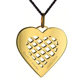 Pendentif coeur quadrillé