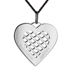 Pendentif coeur quadrillé