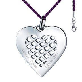 Pendentif coeur quadrillé Pendentif coeur quadrillé