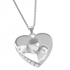 Pendentif photo coeur strass Pendentif photo coeur strass
