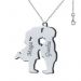 Collier deux chérubins gravés avec chaine