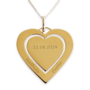 Pendentif double coeur plein