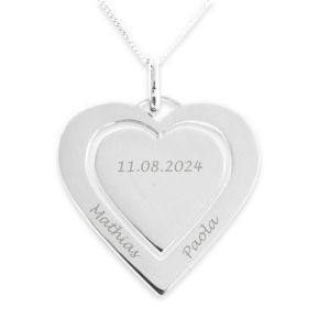 Pendentif double coeur plein