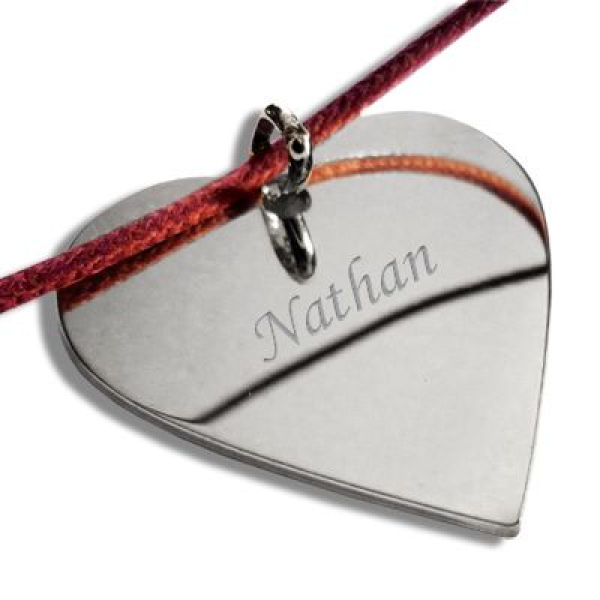 Pendentif grand coeur en argent massif