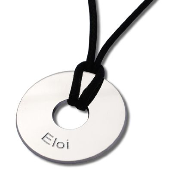 Pendentif grand jeton gravé d'un prénom