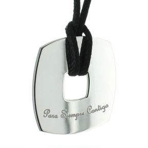 Pendentif jeton carré gravé Pendentif jeton carré gravé