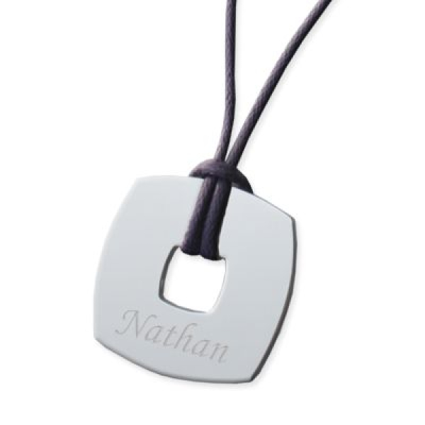 Pendentif carré en argent à personnaliser