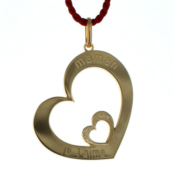 Pendentif je t'aime en plaqué or
