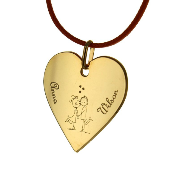 Pendentif Nous deux plaqué or