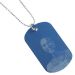 Pendentif plaque bleue gravé avec une photo