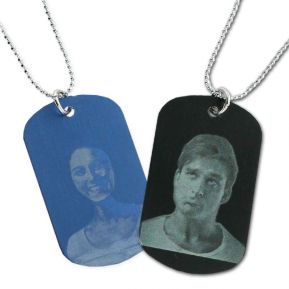 Pendentif photo plaque ID de couleur Pendentif photo plaque ID de couleur