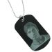 Pendentif plaque noire gravé avec une photo