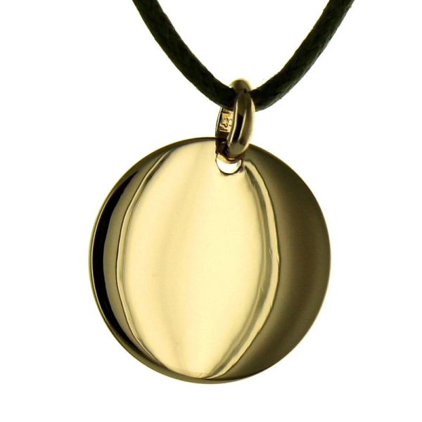 Pendentif rond gravé plaqué or