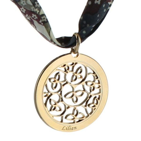 Pendentif rosée du matin plaqué or