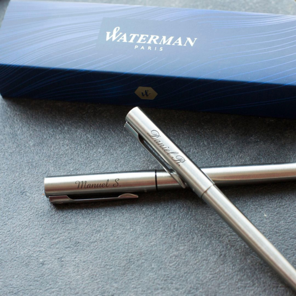 Stylo plume Waterman chromé personnalisé