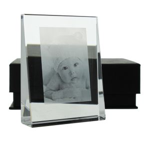 Photo gravée sur prisme en verre