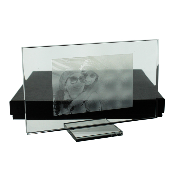 Photo gravée sur plaque de verre