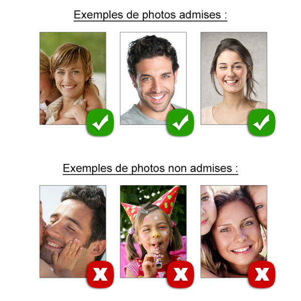 Exemples de photos au bon format