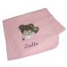 Plaid petit ours rose personnalisé