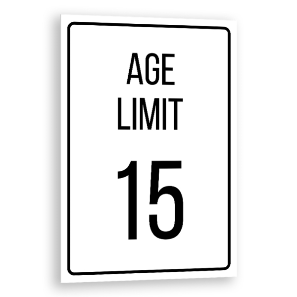 Plaque de porte age limit