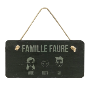 Plaque de porte en ardoise We are Family