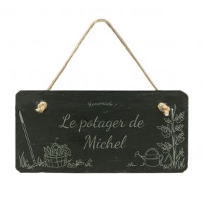 Plaque de porte en ardoise personnalisée Jardin