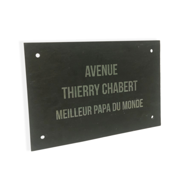 Plaque de rue en ardoise gravée