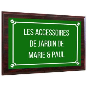 Plaque de rue personnalisée sur support en bois