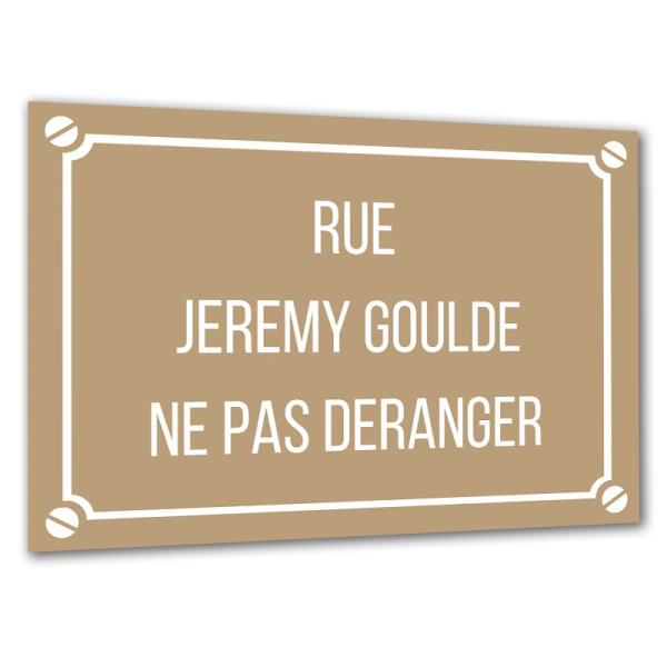 Plaque de rue personnalisée taupe