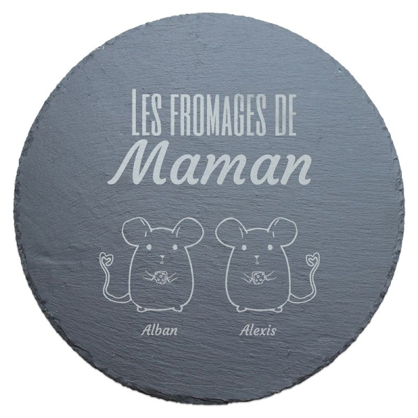 Plateau ardoise rond petites souris