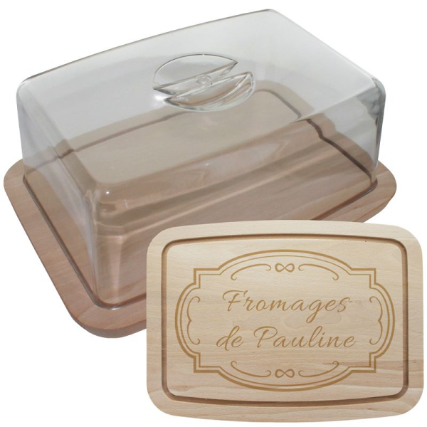 Plateau à fromages personnalisé avec couvercle