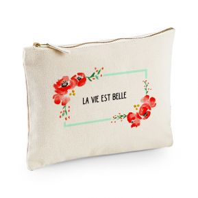 Pochette multi-usage fleurs aquarelle personnalisée