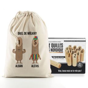 Jeu de quilles nordique dans son étui personnalisé Pin family Jeu de quilles nordique dans son étui personnalisé Pin family