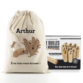 Jeu de quilles finlandais dans son étui personnalisé Jeu de quilles finlandais dans son étui personnalisé